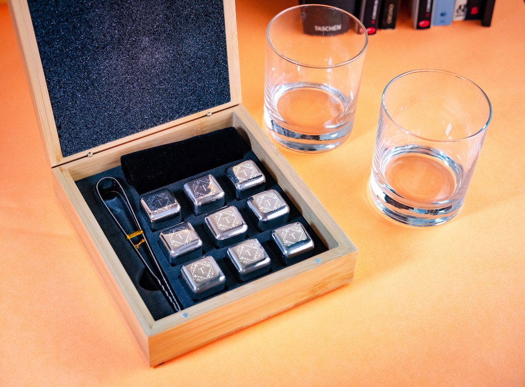 Engraved Whiskey Set, Whiskey Stone Set, Chilling Stones, Groomsmen