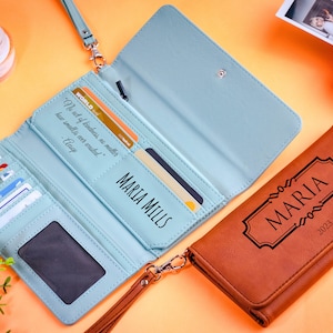 Cartera de mujer personalizada, Cartera de cuero para mujer, Cartera elegante, Carteras lindas para mujer, Regalo para ella, Regalo para madre, Cartera de mujer