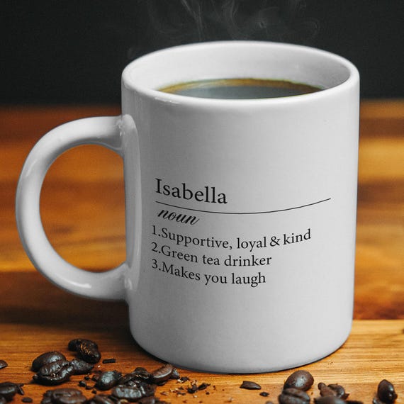 Personalized Name Definition Mug, Name Dictionary Definition Mug, Custom Name Mug, Birthday Gift, Girlfriend Gift, Customized Coffee Mug