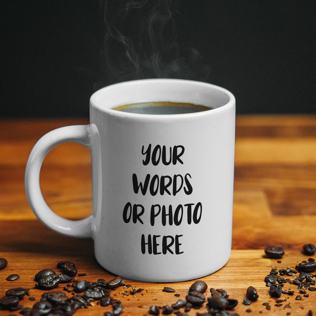 Custom Text Mug, Personalized Mug, Text Printed Mug Gift, Custom ...
