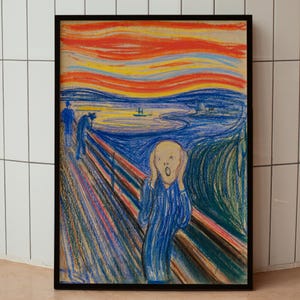 The Scream Wall Photo Frame, Munch Wall Art, The Scream Framed Art, Modern Living Room Decor, Renaissance Prints, Printable Photo Frame