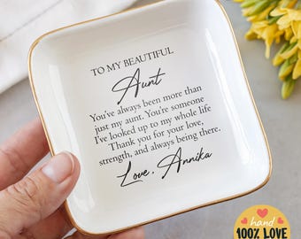 Custom Aunt Jewelry Dish, Custom Ring Dish, Mother's Day Gift, Custom Gift, Gift for Aunt, Jewelry Holder, Aunt Ring Dish, Ring Holder Dish