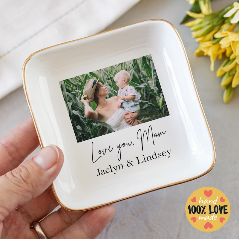 Ceramic Ring Dish Jewelry Tray for Mom Sister Friends, Mom
