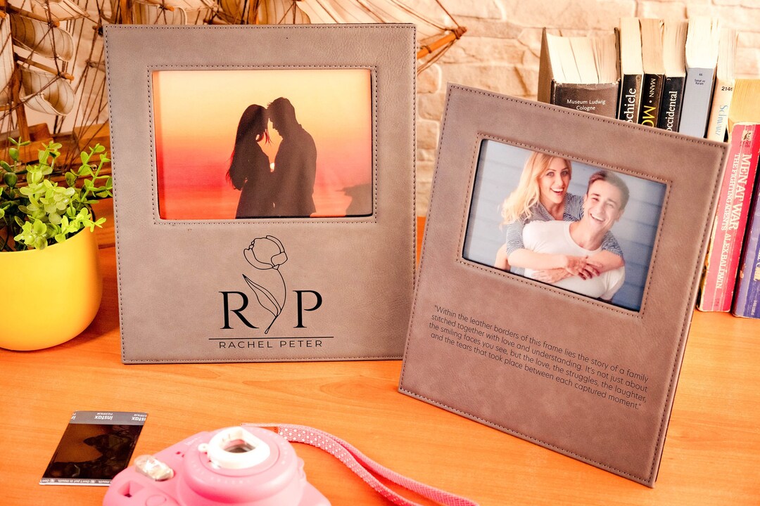 Personalized Photo Frame, Customed Photo Frame, Leather Travel Photo Frame, Engraved Picture