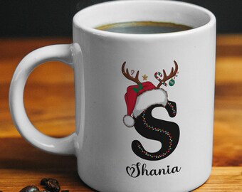 Custom Xmas Mug, Custom Mug, Holiday Mug, Christmas Gift, Secret Santa Gift, Hot Cocoa Mug, Reindeer Mug, Customized Gift, Ceramic Mug