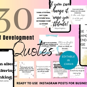 Self Development Instagram Quotes|Done For You Templates| Life Coach |PLR Social Media Template| Personal Transformation|Commercial Use