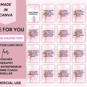 PLR Göttliche Weibliche Affirmation Karte | Für Sie Coaching Tool | Weibliches Magnetismus Deck |