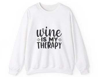 Wine is my Therapy Unisex Heavy Blend™ Crewneck Sweatshirt