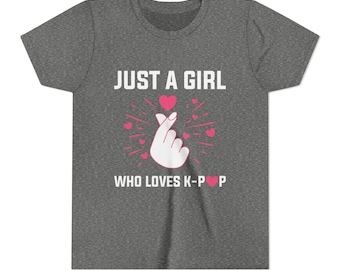 Just A Girl Who Loves K-Pop Youth Tee | Finger Heart Kpop Shirt
