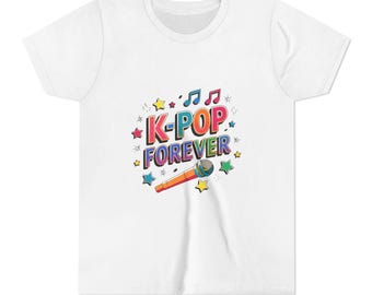 K-POP Forever Youth Tee | Colorful Microphone Stars Music Design