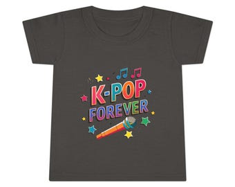K-POP Forever toddler T-shirt | colorful microphone, music notes, stars