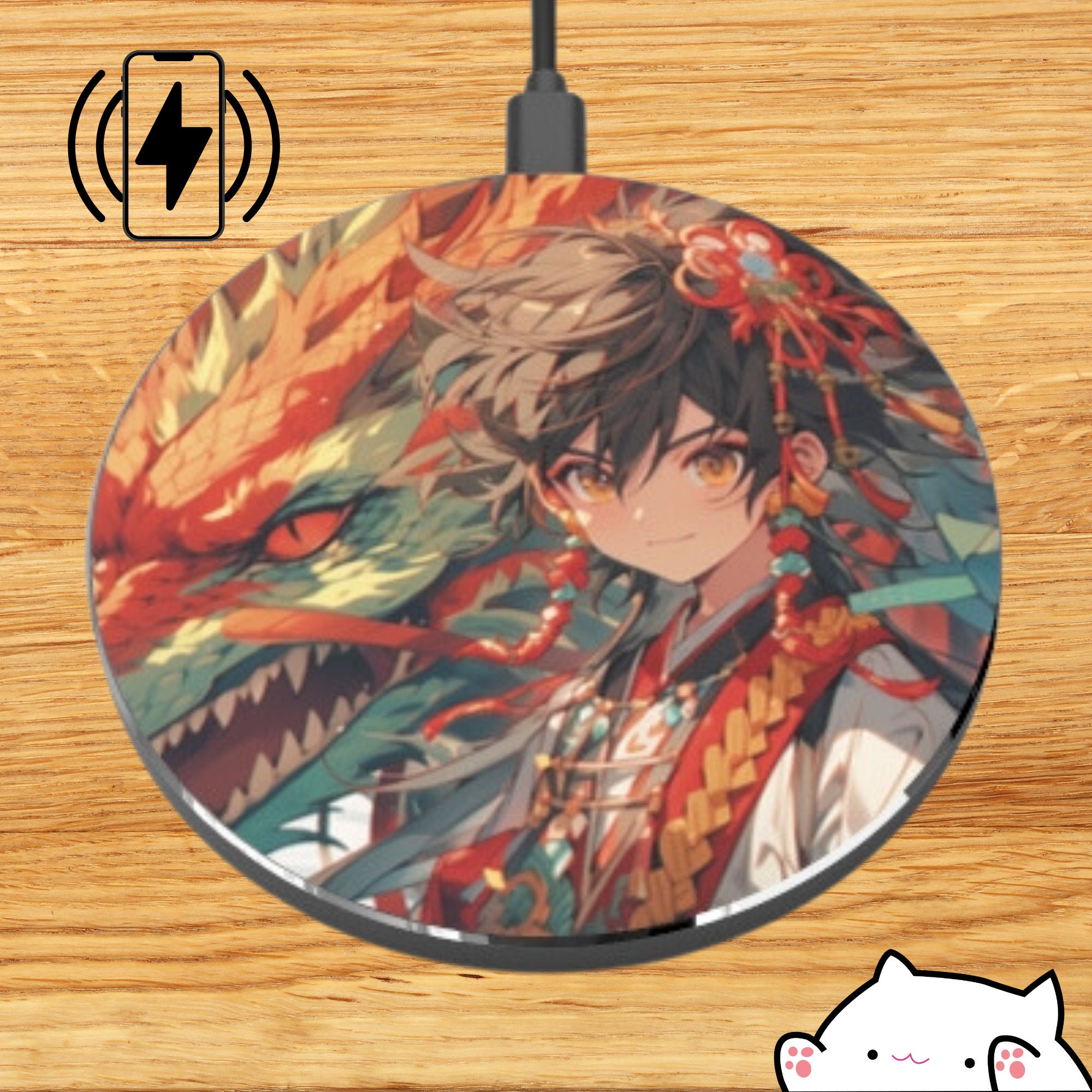 Buy Kawaii Wireless Charger Anime Charging Station Iphone 13 12 11 Online  in India  Etsy