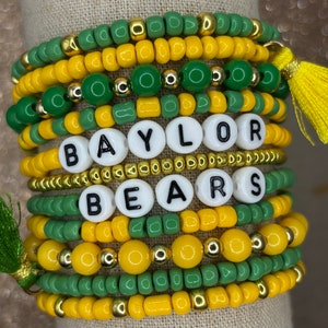 Baylor Bears Inspired Bracelets |  Baylor University Bracelets | Baylor Bears | Baylor Bears Jewelry | Baylor Jewelry | Baylor Bracelets