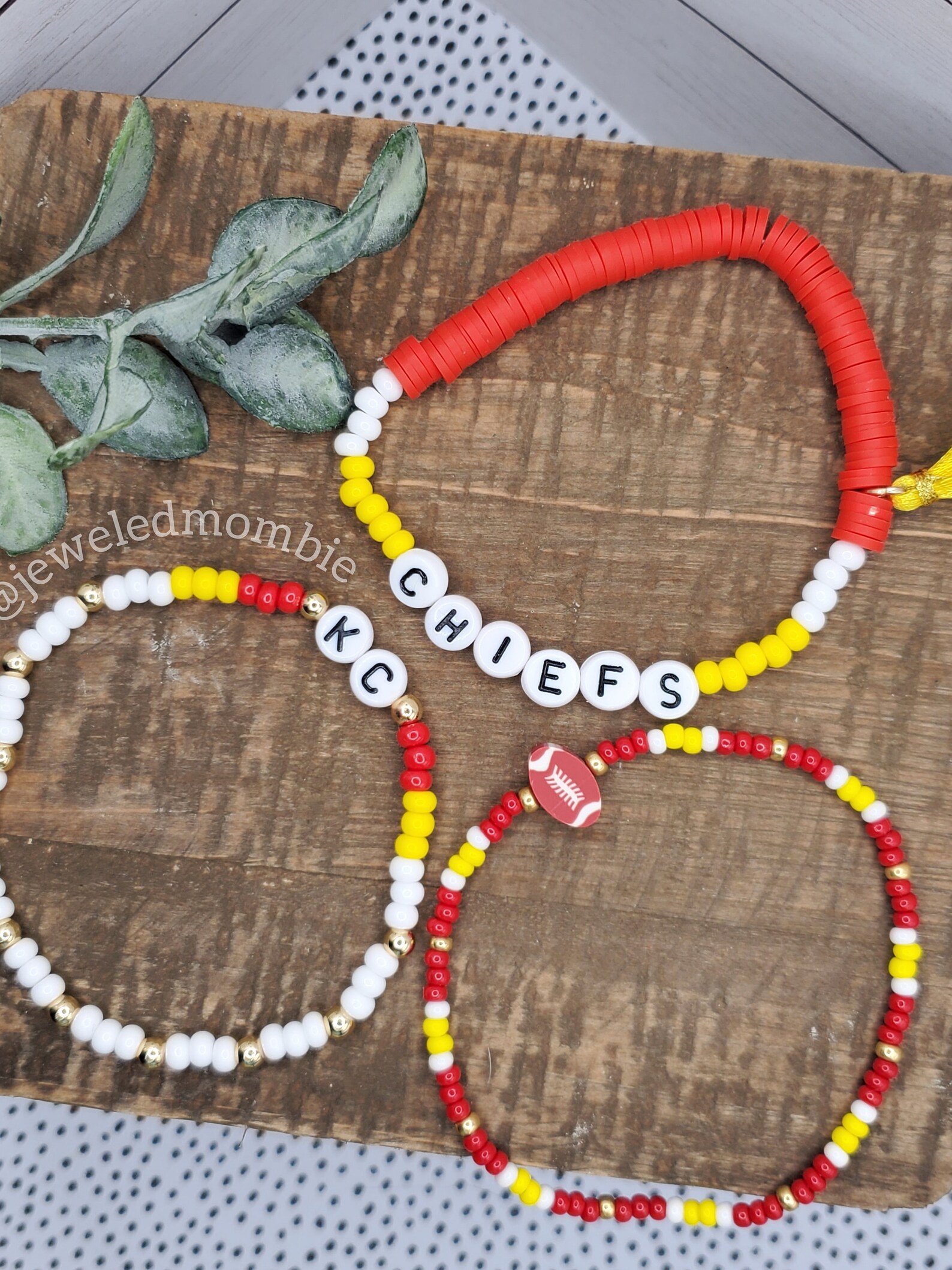 Kansas City Chiefs Beaded Bracelet Trio Etsy