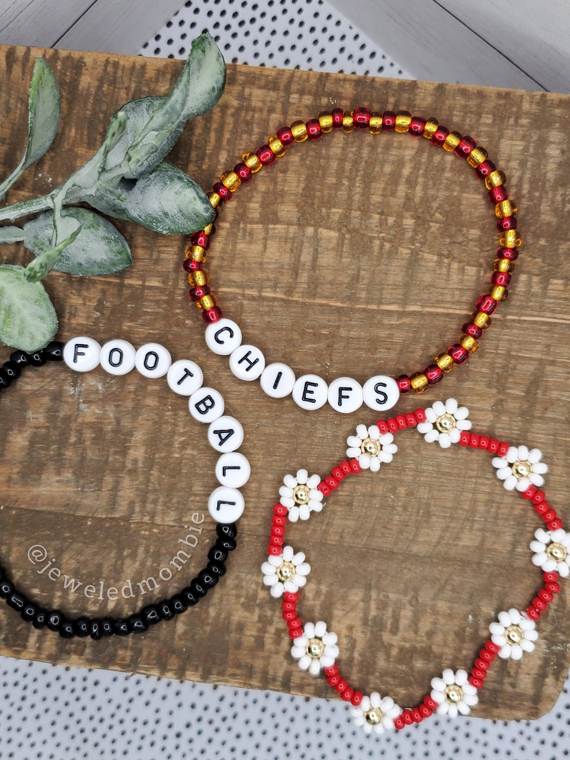 Kansas City Chiefs Beaded Bracelet Trio Etsy