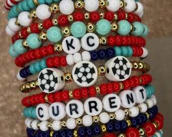 KC Current Bracelets | Soccer Gifts | Kansas City Current Bracelets | KC Current Soccer Bracelets | Soccer Bracelets | Sports Bracelets