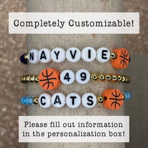 Basketball Mom Bracelet | Personalized Sports Bracelet Set | Team Colors Bracelet | Sports Mom Bracelet | Custom Sports Bracelet | Mom Gifts