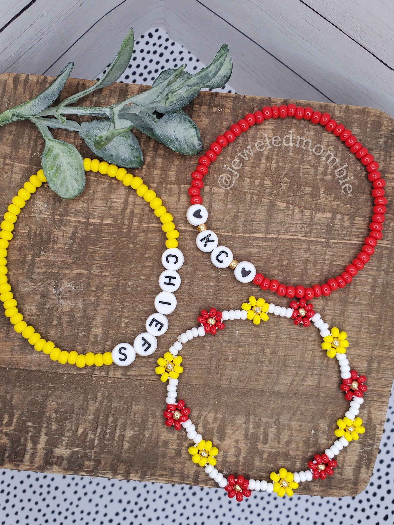 Kansas City Chiefs Beaded Bracelet Trio Etsy
