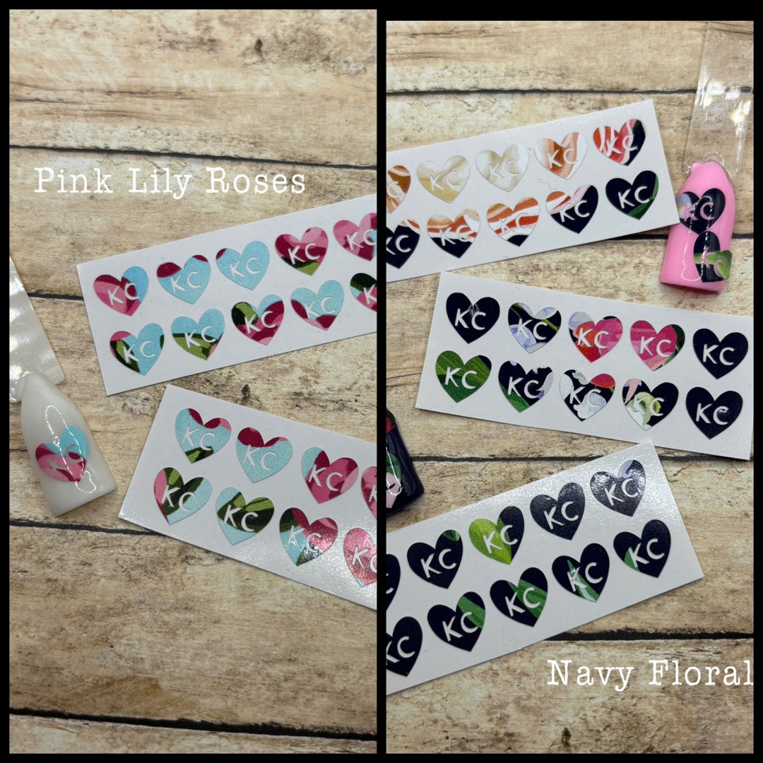KC Heart Nail Decals Kansas City Nail Decals KC Hearts Kansas City