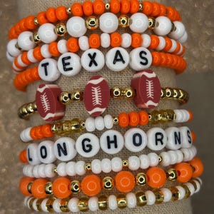 Texas Longhorns Inspired Bracelets | Longhorns Bracelet | Texas Longhorns | Texas Longhorns Jewelry | Hook Em | Longhorns Jewelry | Longhorn