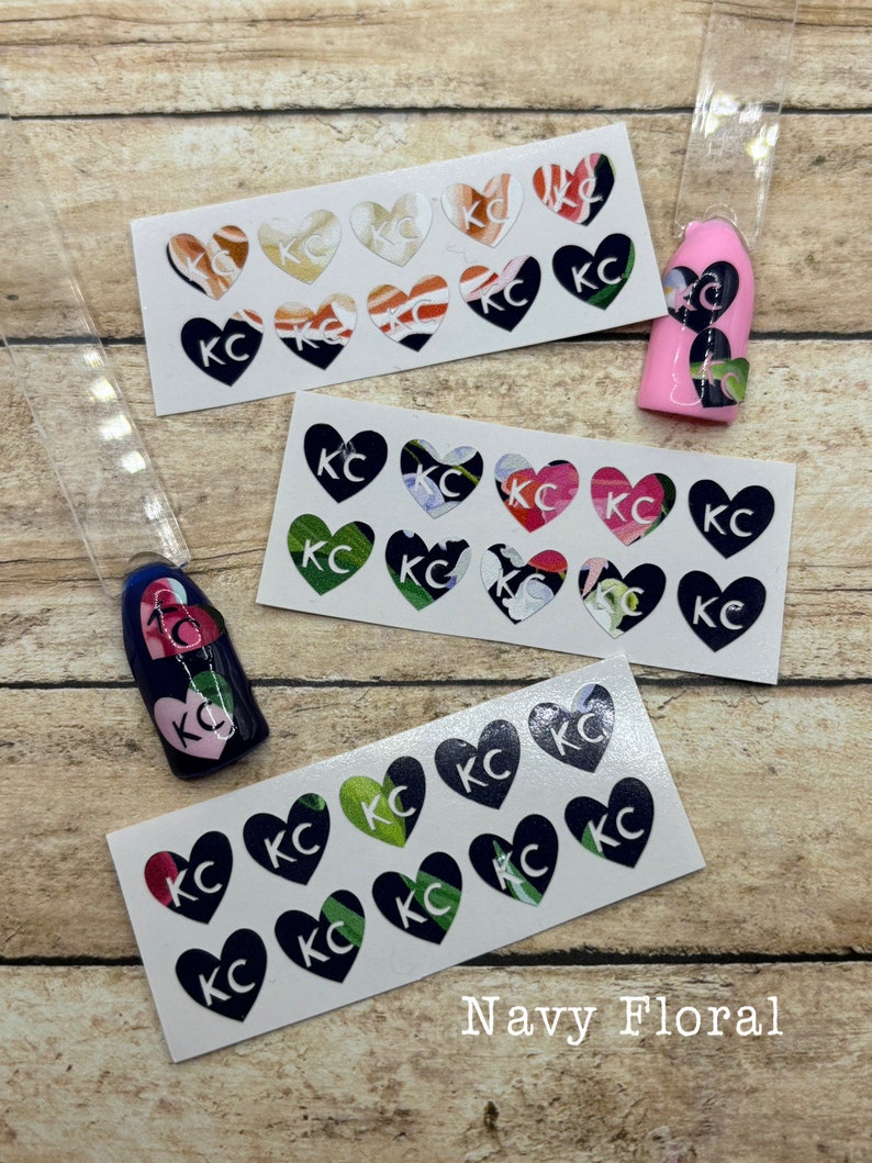 KC Heart Nail Decals Kansas City Nail Decals KC Hearts Kansas City