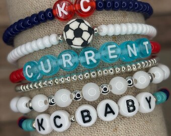 KC Current Bracelet | KC Current Bracelets | Kansas City Current Bracelet | Soccer jewelry | KC Current Jewelry | Kc Current | Kansas City