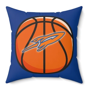 Rocket Basketball - Spun Polyester Square Pillow - Multi Color/Sizes
