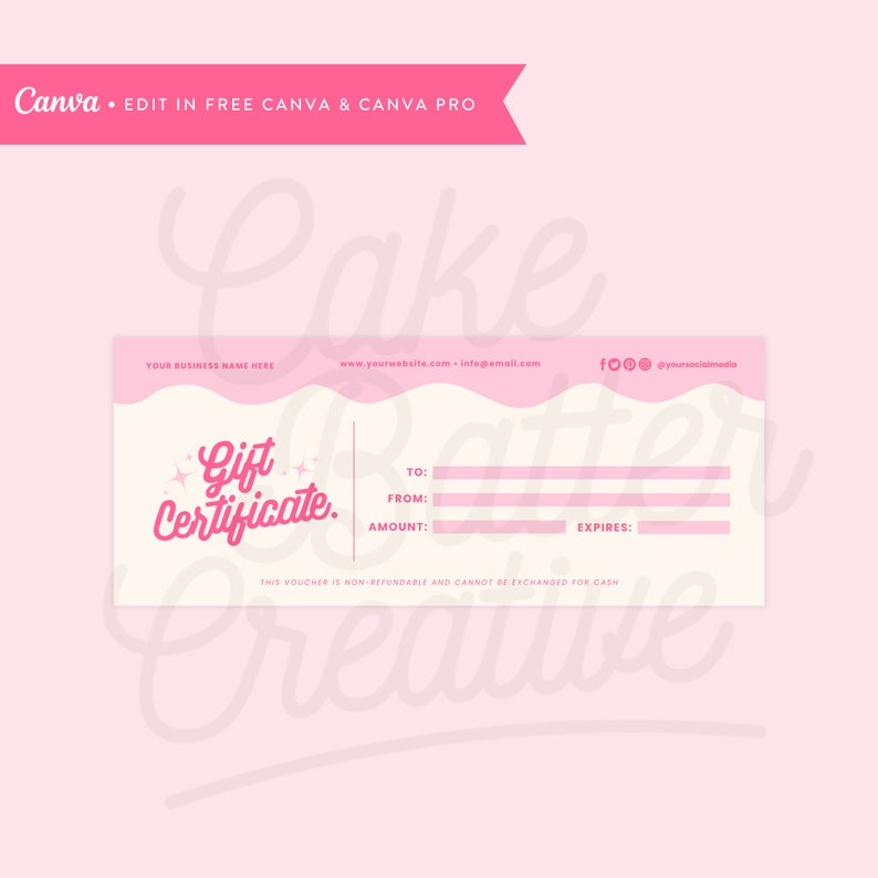 Bakery Gift Certificate, Gift Certificate Template, Editable Template ...