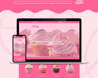 Wix Website for Bakery, Bakery Wix Website, Wix Website for Desserts, Baker Website, Wix Website Template, ECommerce - LB01