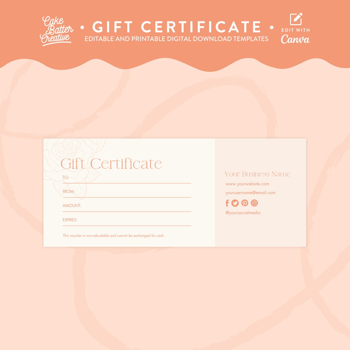 Bakery Gift Certificate Gift Certificate Template Editable Etsy