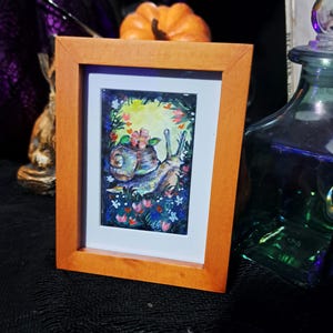 mini snail original art, framed!