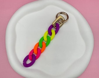 Trendy NEON keychain - acrylic chain links - colorful mix