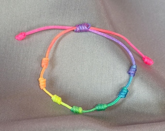 Colorful rainbow style knot bracelet