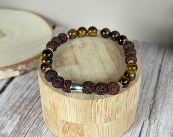 Exclusive men's bracelet in earth tones