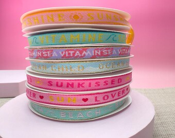 1 m SUMMER Boho fabric ribbons | Colorful ribbon for DIY bracelet jewelry macrame gift.