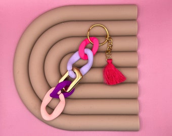 Colorful keychain acrylic chain neon