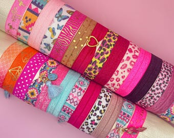 Elastisches * Armband * Haarband * -pink  mit Muster
