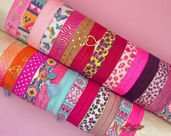 Elastisches * Armband * Haarband * -pink  mit Muster