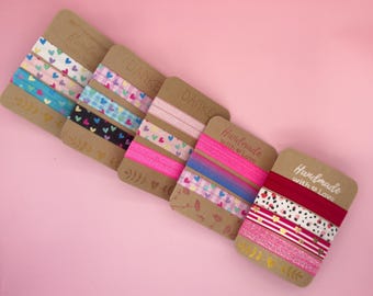 Haargummi Set elastisch handgemacht Scrunchie Alternative Armband Haarband Set Damen Kinder bunt Herzen Geschenk Idee