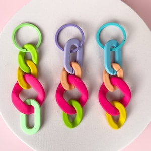 Colorful keychain - acrylic chain links - colorful mix
