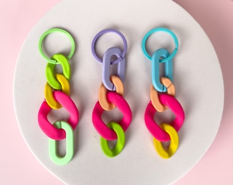 Colorful keychain - acrylic chain links - colorful mix