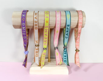 Dreams and stardust: Inspirational jewelry bracelets collection - festival ribbon - Ibiza style - summer trend