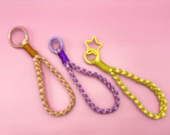 Glittery Paracord Keychain Purple/Green/Brown- Keychain|