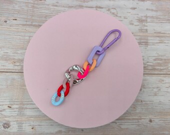 Colorful keychain pink/orange