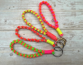 NEON collection | colorful paracord keychains | colorful companions for on the go | Green Yellow Pink Orange