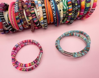 Double Ethnic Bracelets ~ Handmade Boho Jewelry Set + Magnetic Clasp | Perfect Gift for Women & Friendship Bracelet