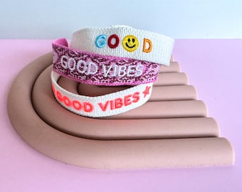 gewebte Armbänder ** GOOD VIBES ** längenverstellbar