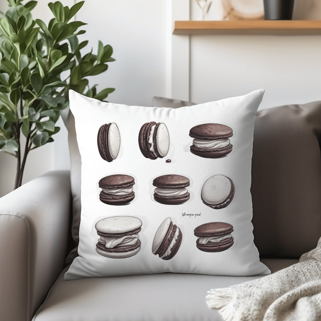 Whoopie Pie Pillow, Square Cushion, Home Art Decor, Housewarming
