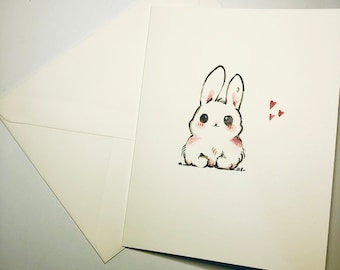 Greeting Card - Bunny Watercolour Design