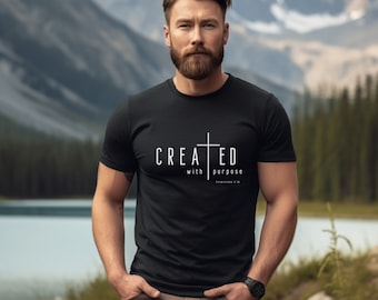 Created With Purpose Christian T-Shirt, Bible Verse Tee